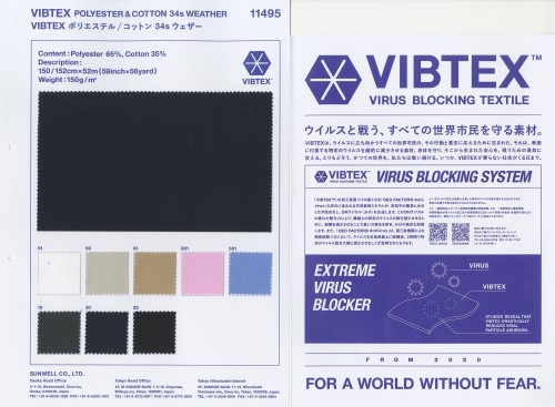 VIBTEX聚酯/棉34sｳｪｻﾞｰ